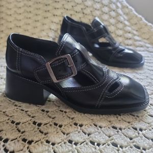 Jeffrey Campbell Leather Mary Jane Platform Black Size 6